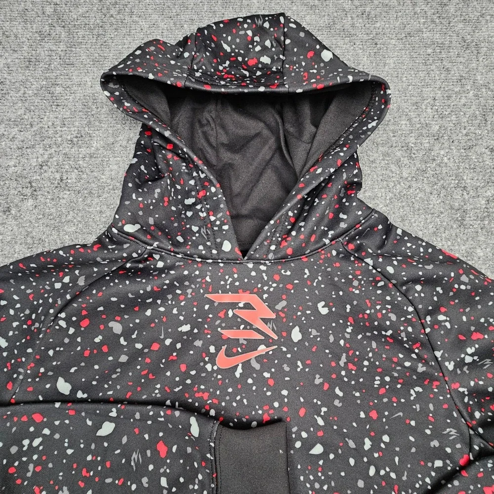 Nike Boys 3 Brand Russell Wilson‎ Hoodie Therma-FIT Paint Splatter Black M 10-12